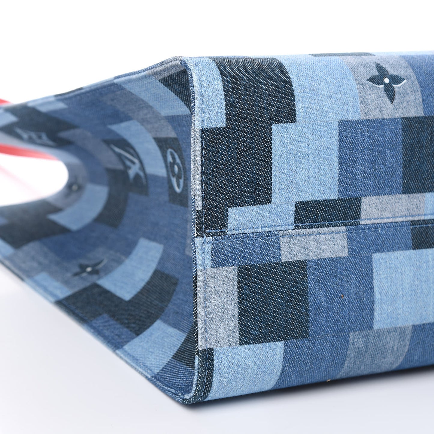 Denim Damier Monogram Onthego Blue Rouge