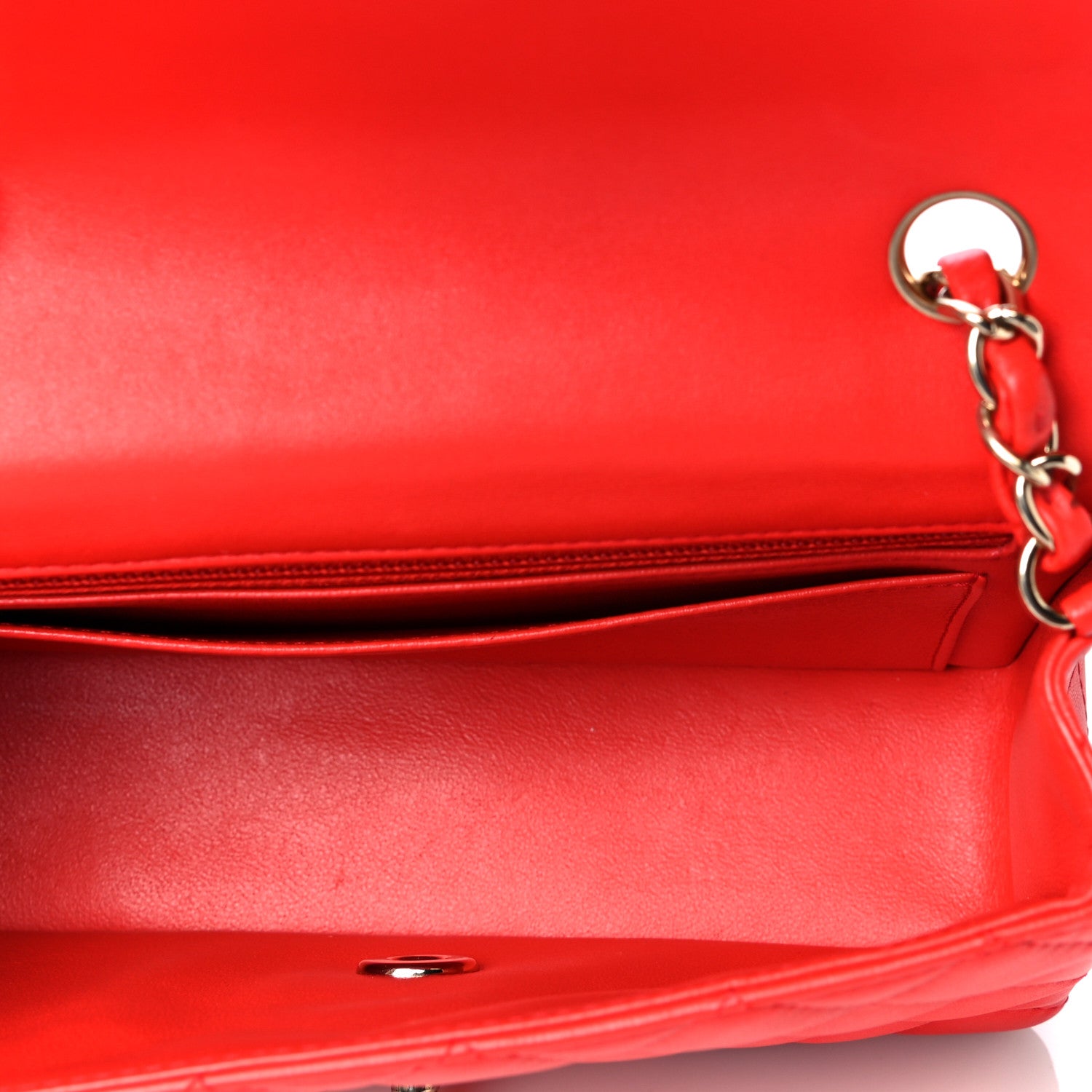Chanel Lambskin Quilted Mini Rectangular Flap Red 8 of 8