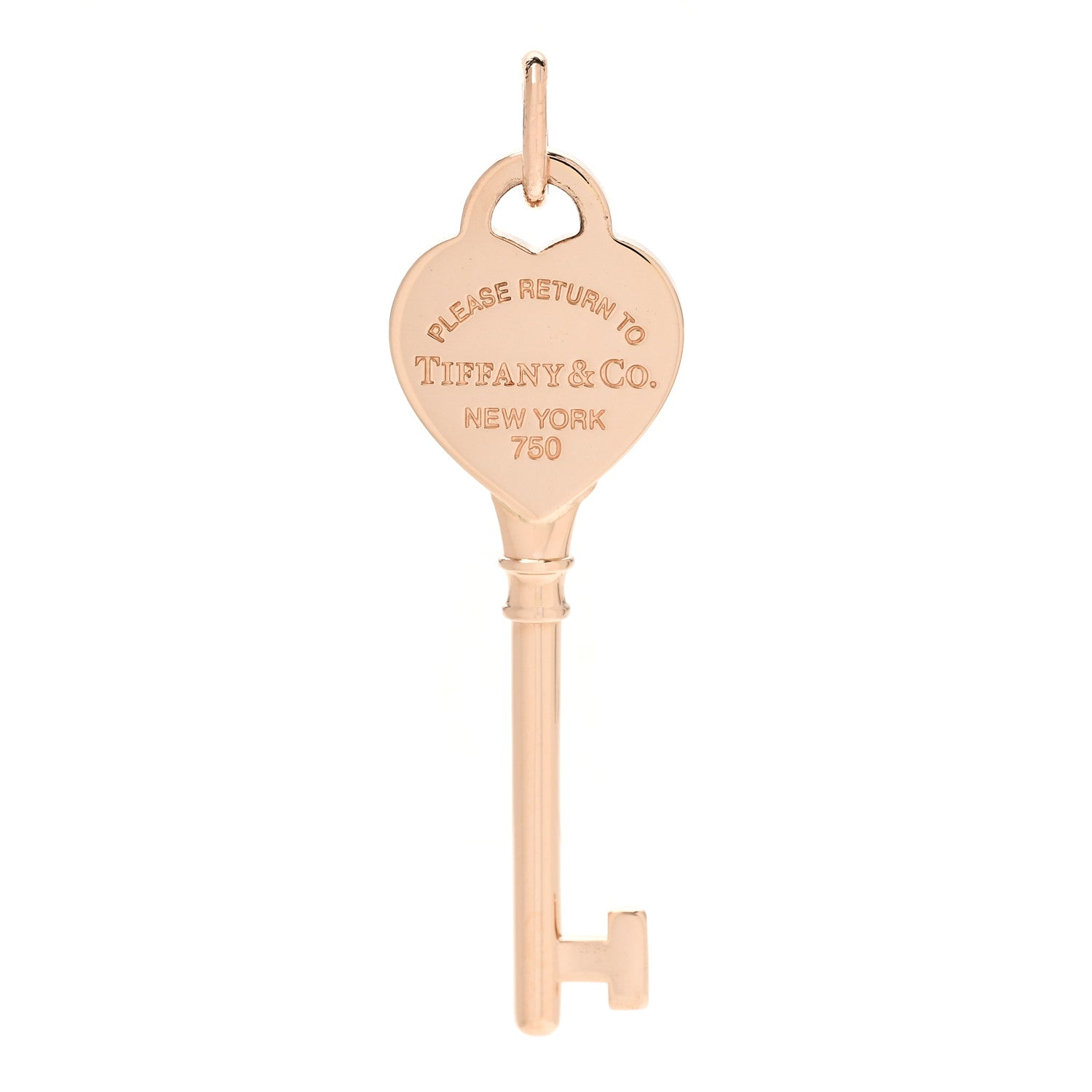 Tiffany 18K Rose Gold Return To Tiffany Heart Key Pendant 1 of 5