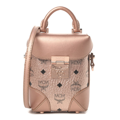 MCM Metallic Visetos Mini Soft Berlin Crossbody Champagne 1 of 5