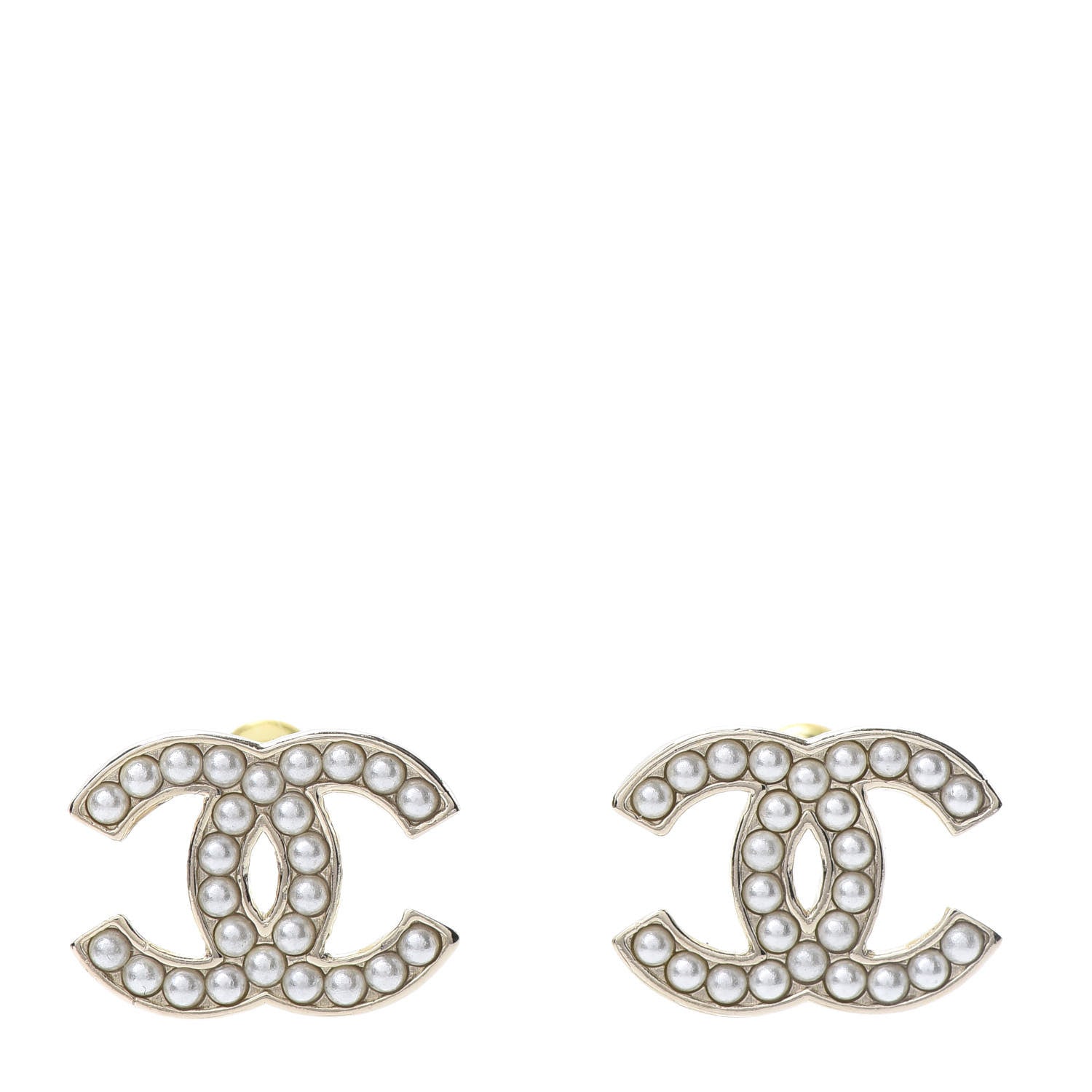 Chanel Pearl CC Earrings Gold 1 of 5