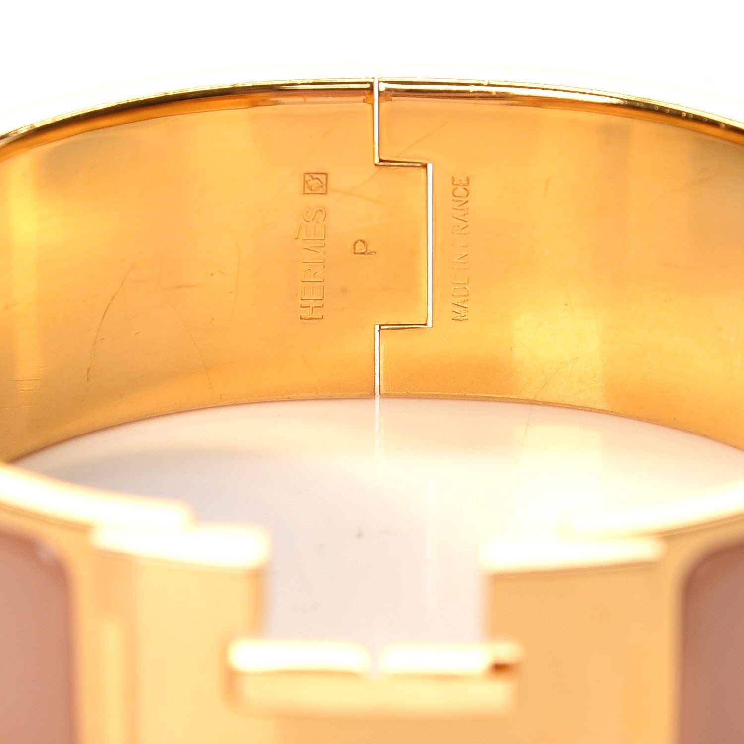 Hermes Enamel Wide Clic Clac H Bracelet PM Rose Poudre 3 of 5