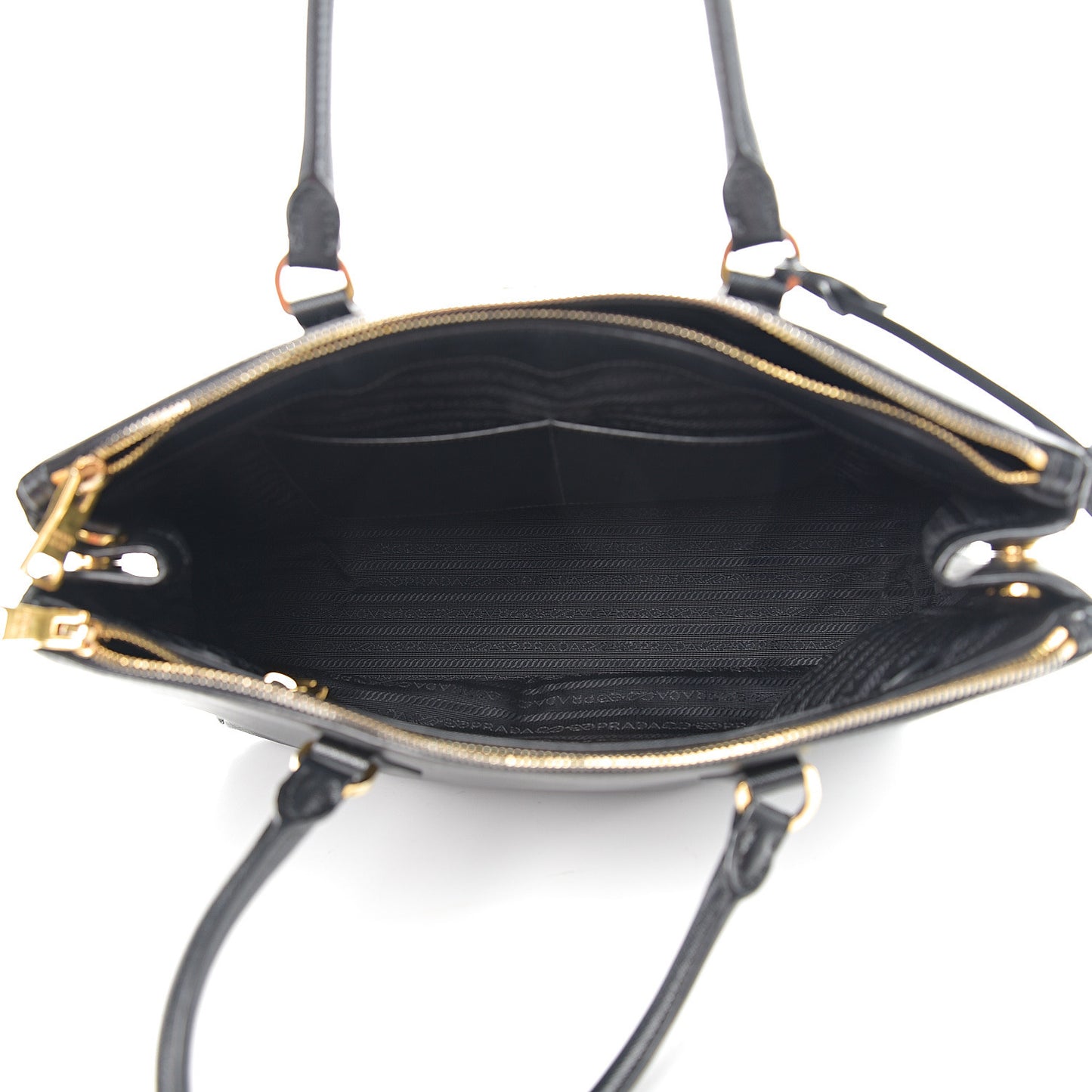 Saffiano Large Galleria Double Zip Tote Black