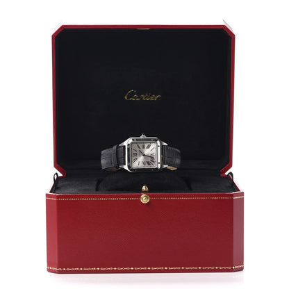 Cartier Stainless Steel Alligator 27.5mm Santos Dumont Quartz Watch Grey 5 of 5