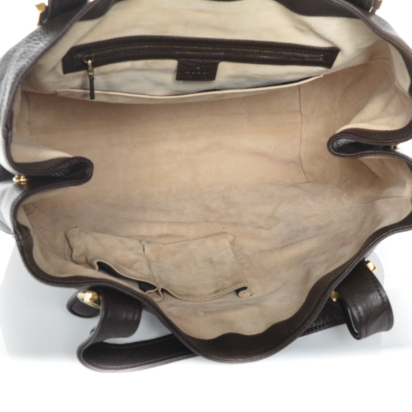 Pebbled Calfskin Medium 1973 Tote Dark Brown