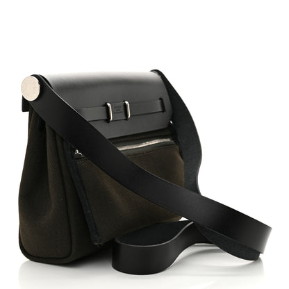 Hermes Military Toile Vache Hunter Herbag Zip Retourne 20 Vert De Gris Black 3 of 11
