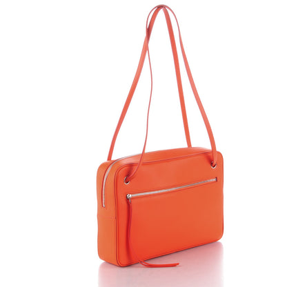 Celine Nappa Side Lock Dragonne Shoulder Bag Bright Orange 3 of 9