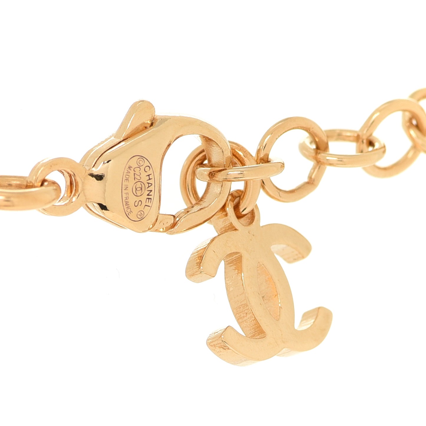 Metal Resin Chain CC Choker Gold Pink