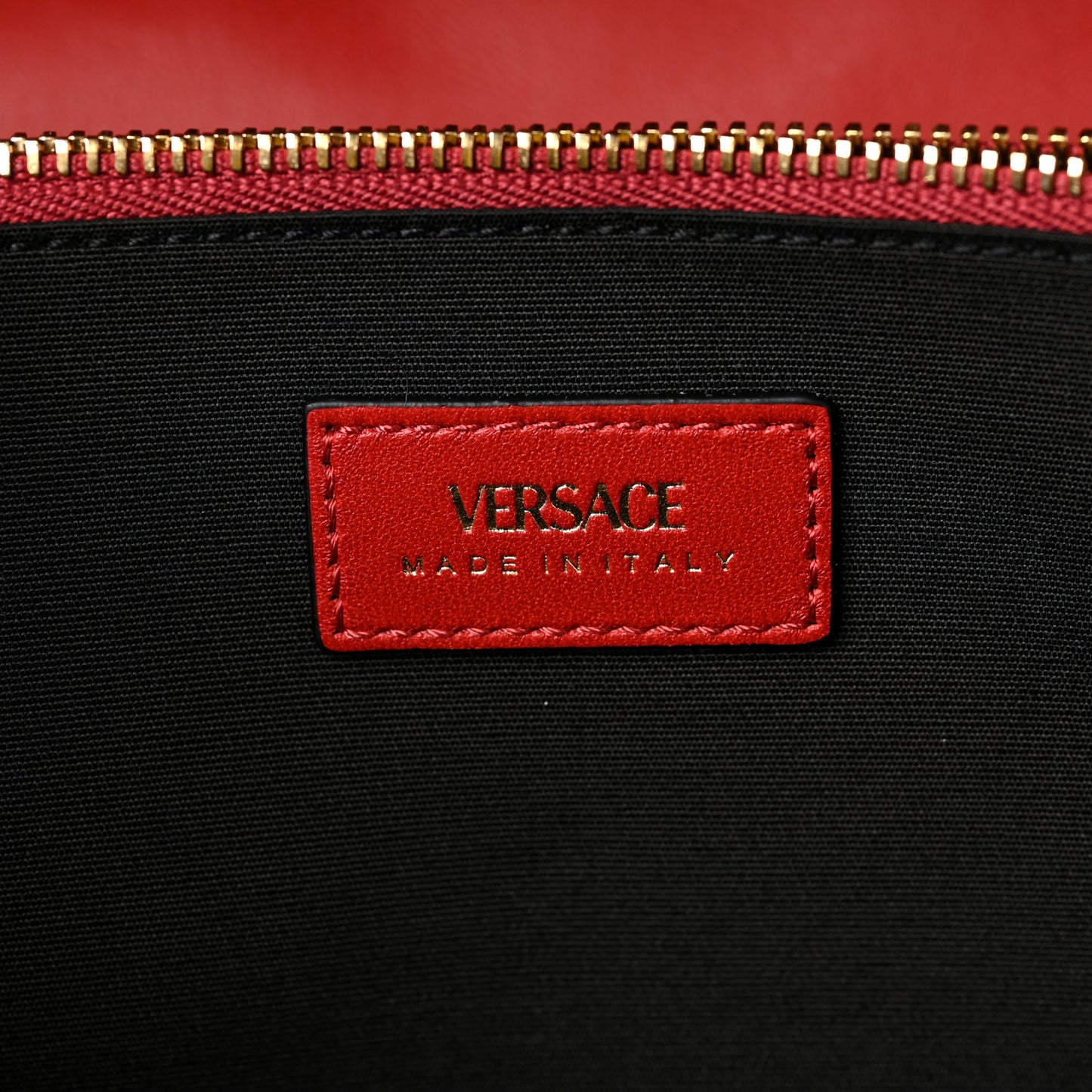 Lambskin Quilted Medusa Wallet On Chain Crossbody Red
