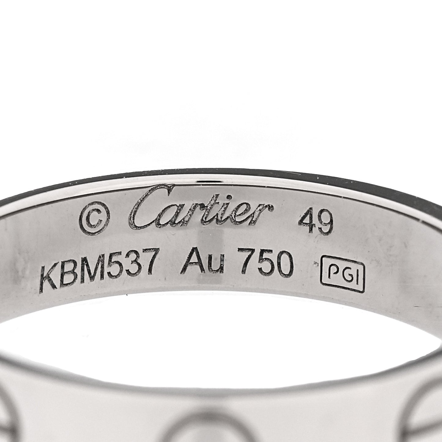 18K White Gold 3.5mm LOVE Wedding Band Ring 49 5
