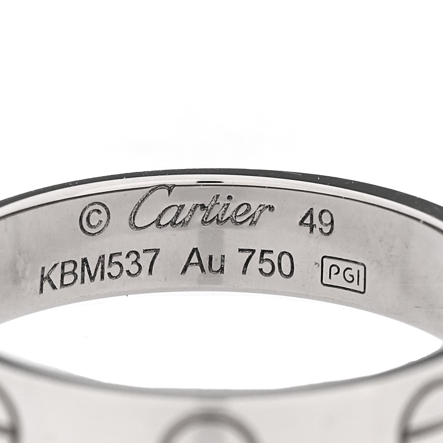 Cartier 18K White Gold 3.5mm LOVE Wedding Band Ring 49 5 4 of 4