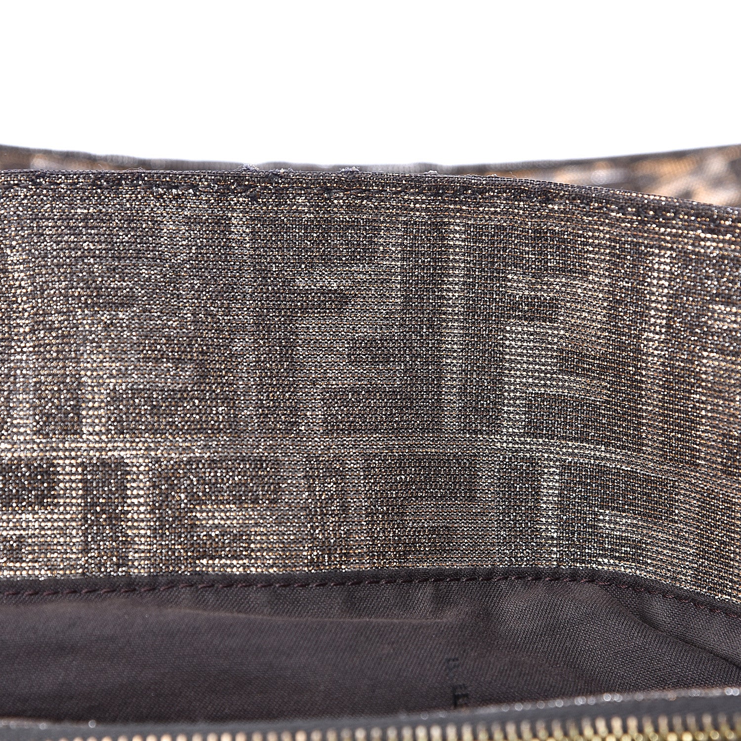 Fendi Metallic Lurex Zucca Mia Tote Brown 14 of 15