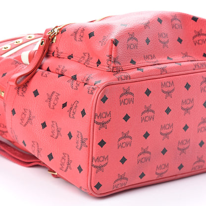 MCM Visetos Studded Medium Stark London Olympic Backpack Corail 8 of 13