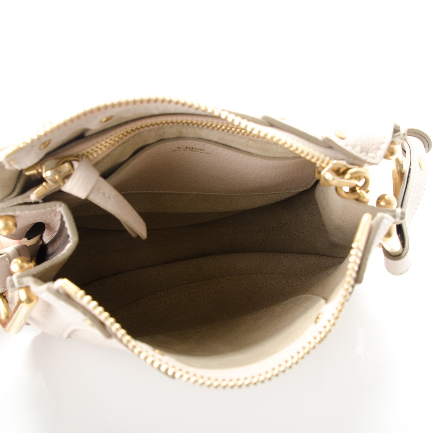 Chloe Grained Calfskin Mini Hayley Hobo Cement Pink 5 of 6