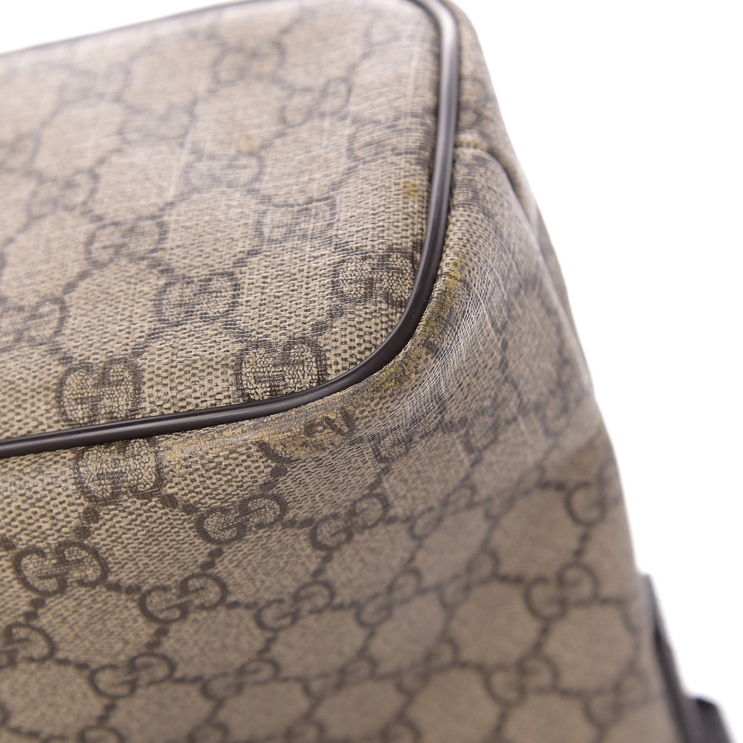 GG Supreme Monogram Medium Zippered Tote Dark Brown