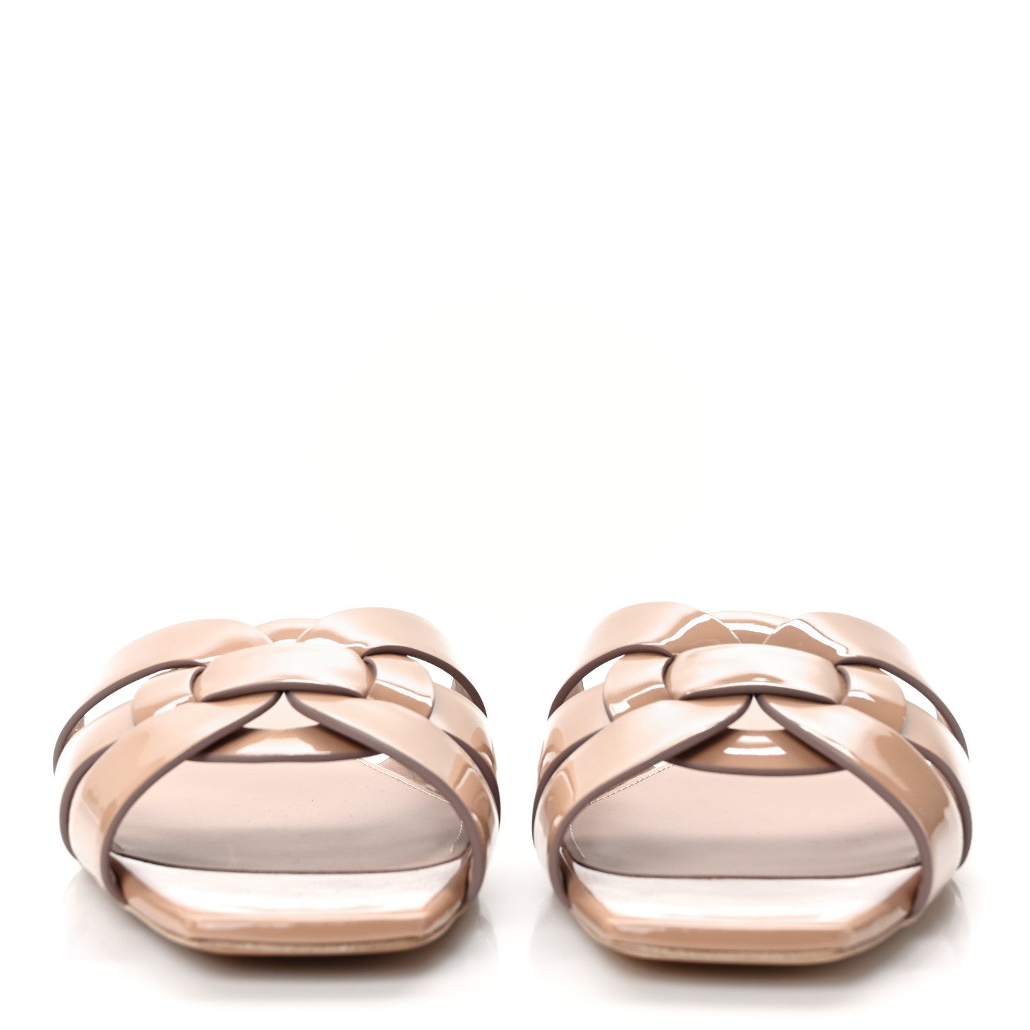Saint Laurent Patent Tribute 05 Slide Sandals 38 Nude 2 of 9