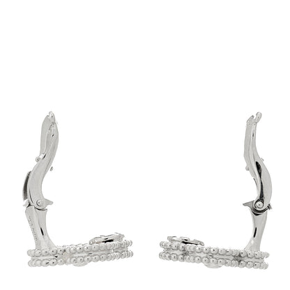 Van Cleef & Arpels 18K White Gold Diamond Vintage Alhambra Earrings 3 of 5
