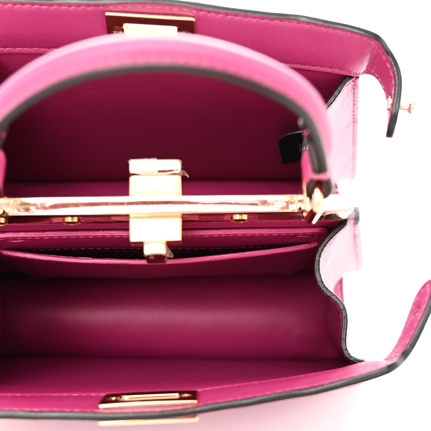 Shiny Nappa Petite Peekaboo I SEE U Satchel Ciclamino Pilar
