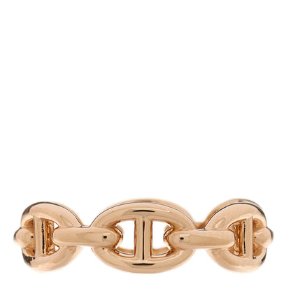 Hermes 18K Rose Gold PM Chaine d'Ancre Enchainee Ring 54 6.75 1 of 6