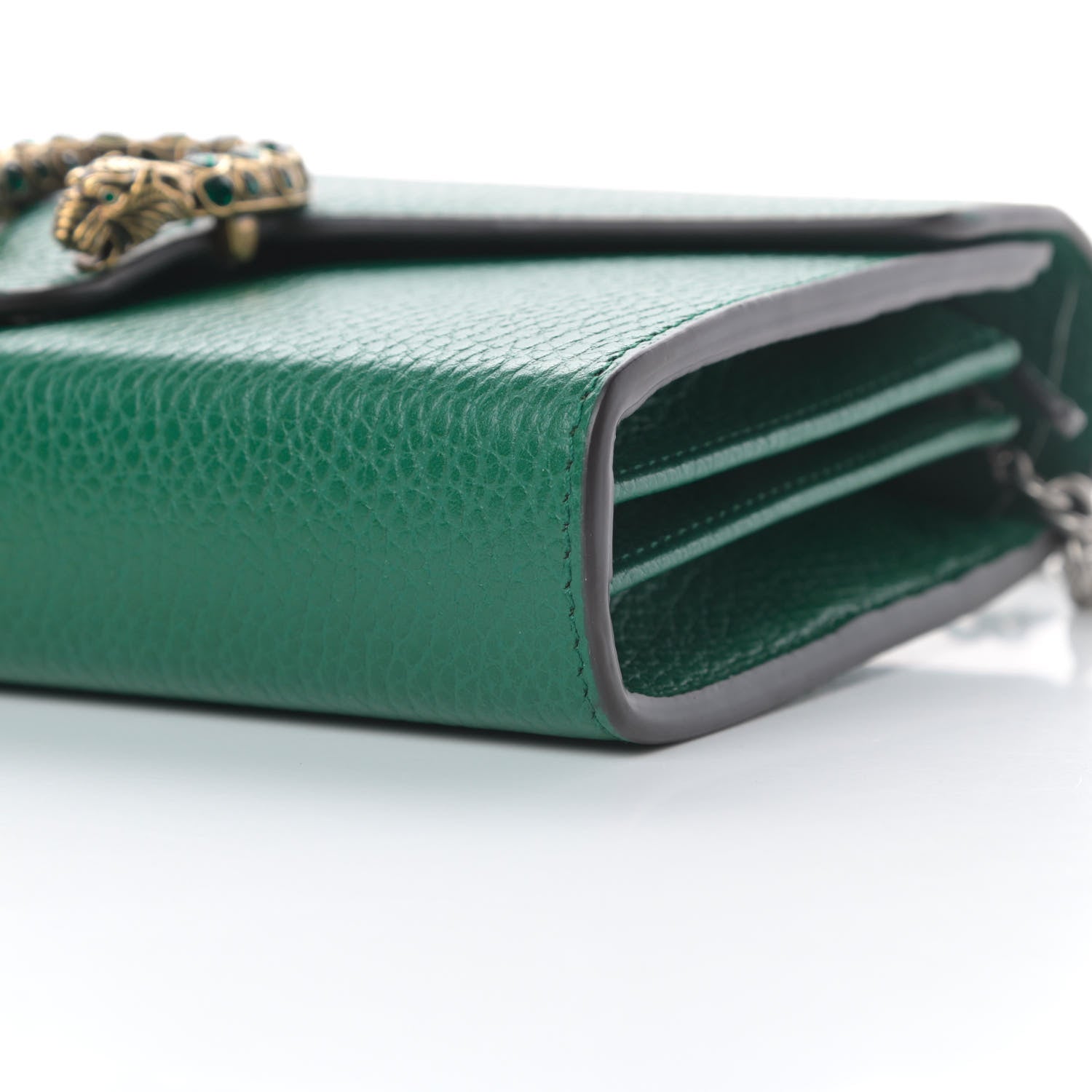 Gucci Calfskin Mini Dionysus Chain Wallet Emerald 10 of 10