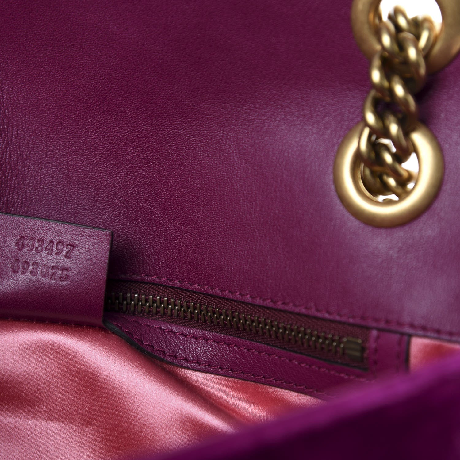 Gucci Velvet Matelasse Small GG Marmont Shoulder Bag Fuchsia Violet Cyclamen 9 of 10