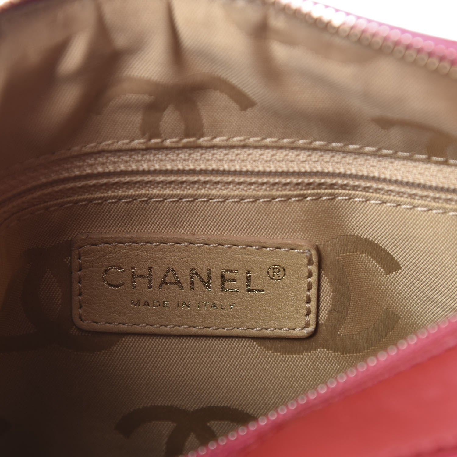 Chanel Lambskin CC Stitched Small Shoulder Bag Red Pink 10 of 12