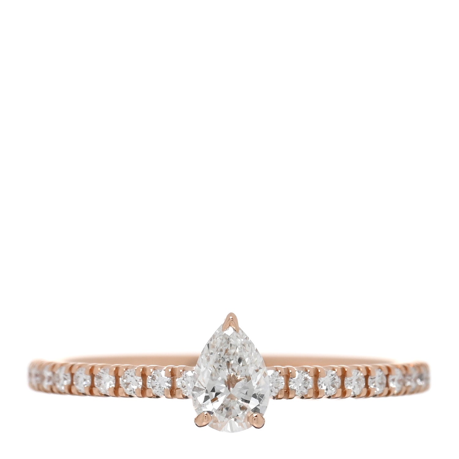 Cartier 18K Pink Gold Diamond Etincelle De Cartier Pear Cut Engagement Ring 47 4 1 of 5