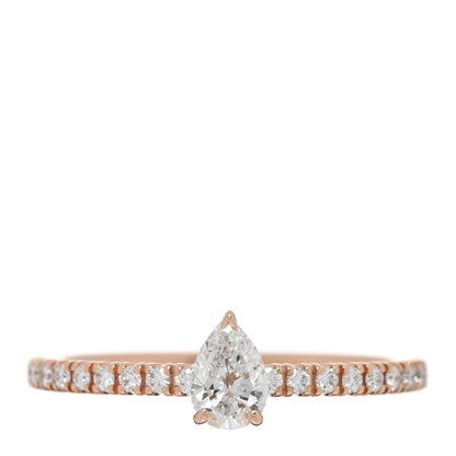 Cartier 18K Pink Gold Diamond Etincelle De Cartier Pear Cut Engagement Ring 47 4 1 of 5