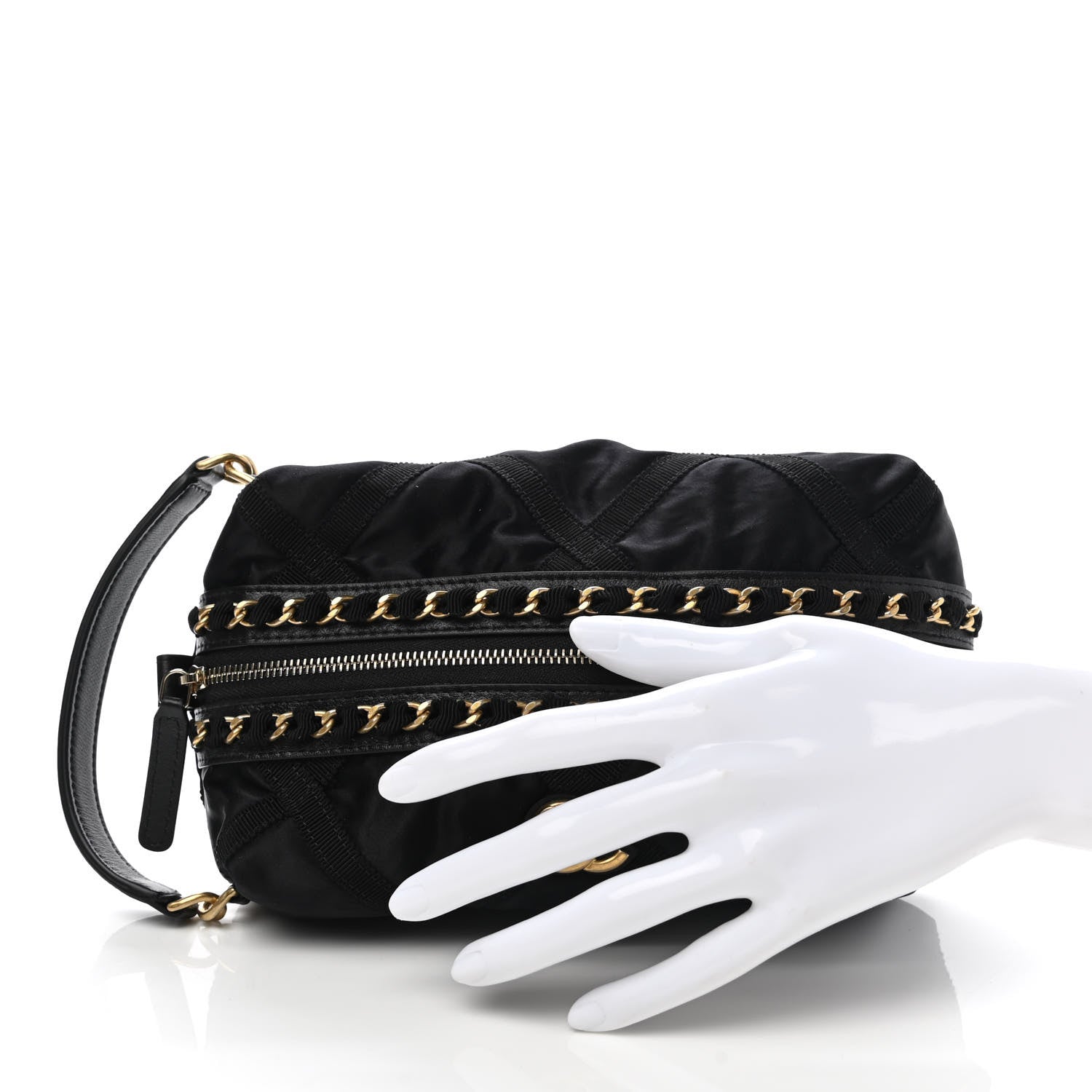 Chanel Nylon Grosgrain Lifestyle Pouch With Sleep Mask Black 2 of 10