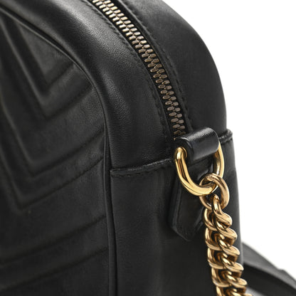 Gucci Calfskin Matelasse Small GG Marmont Chain Shoulder Bag Black 11 of 15