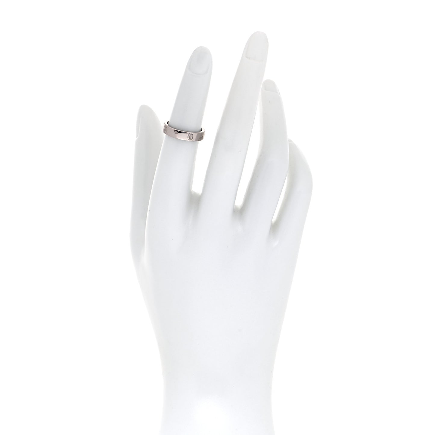 18K White Gold 4mm Happy Birthday Band Ring 48 4.5