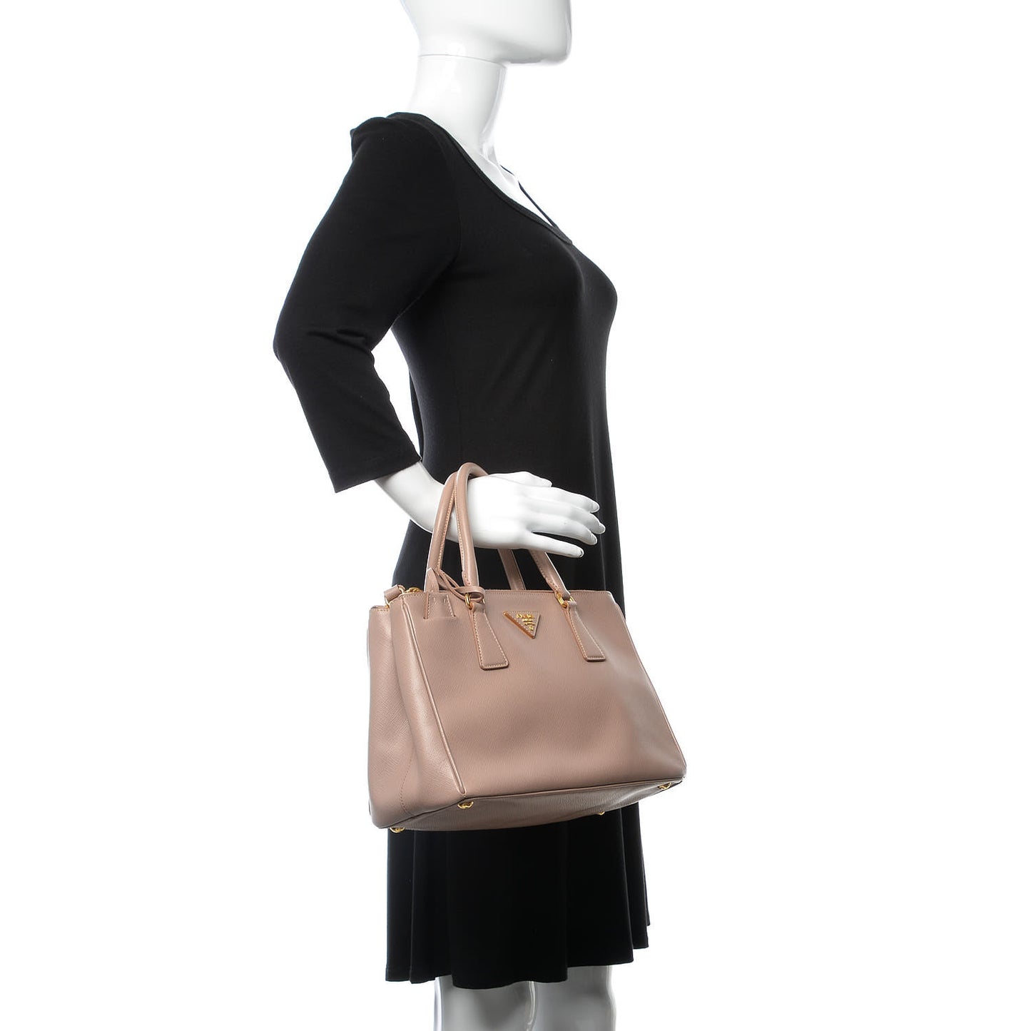 Saffiano Small Galleria Double Zip Tote Cammeo