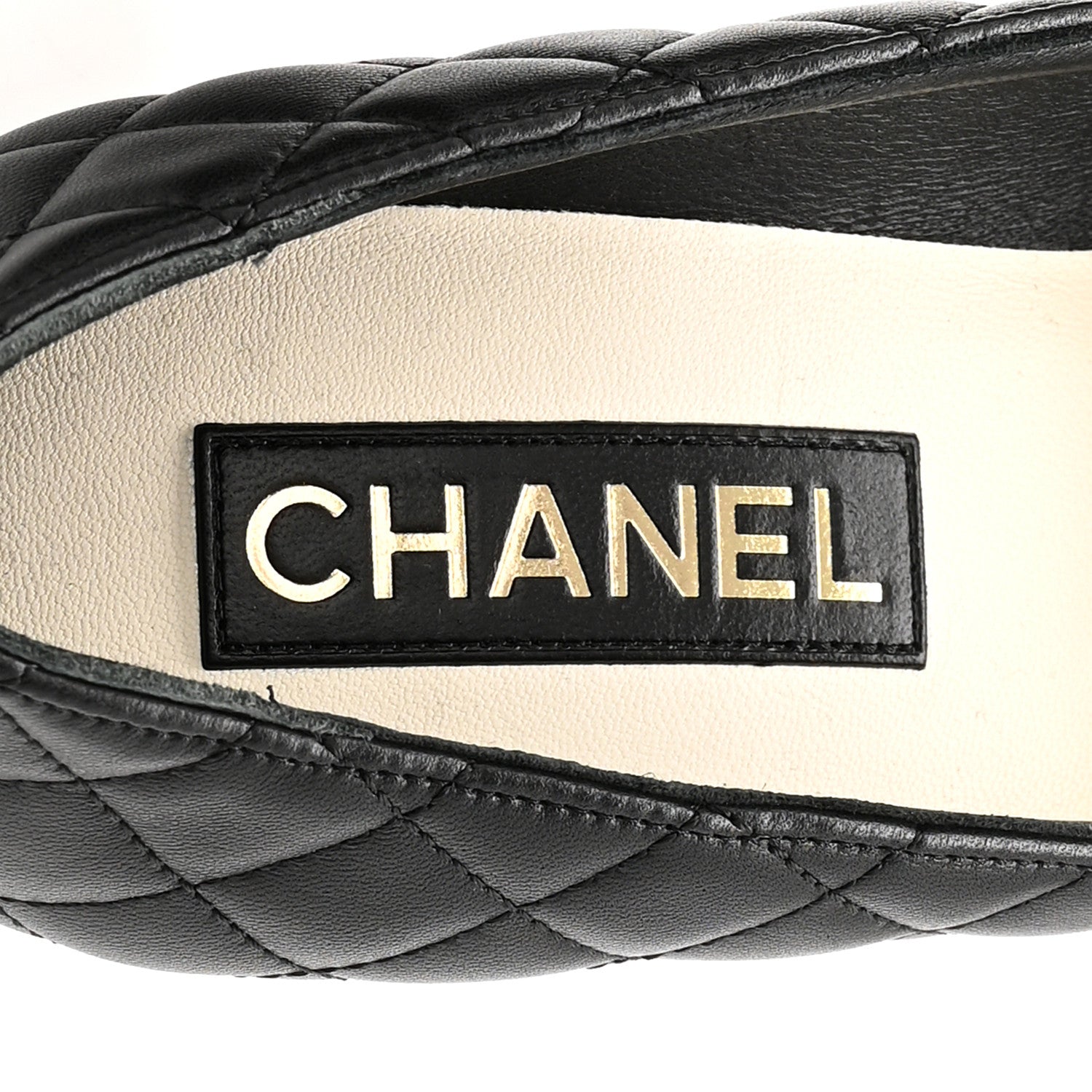 Chanel Lambskin Patent Quilted CC Cap Toe Pumps 38.5 Black 8 of 10