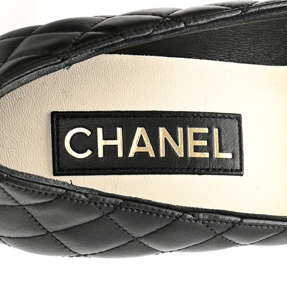 Chanel Lambskin Patent Quilted CC Cap Toe Pumps 38.5 Black 8 of 10