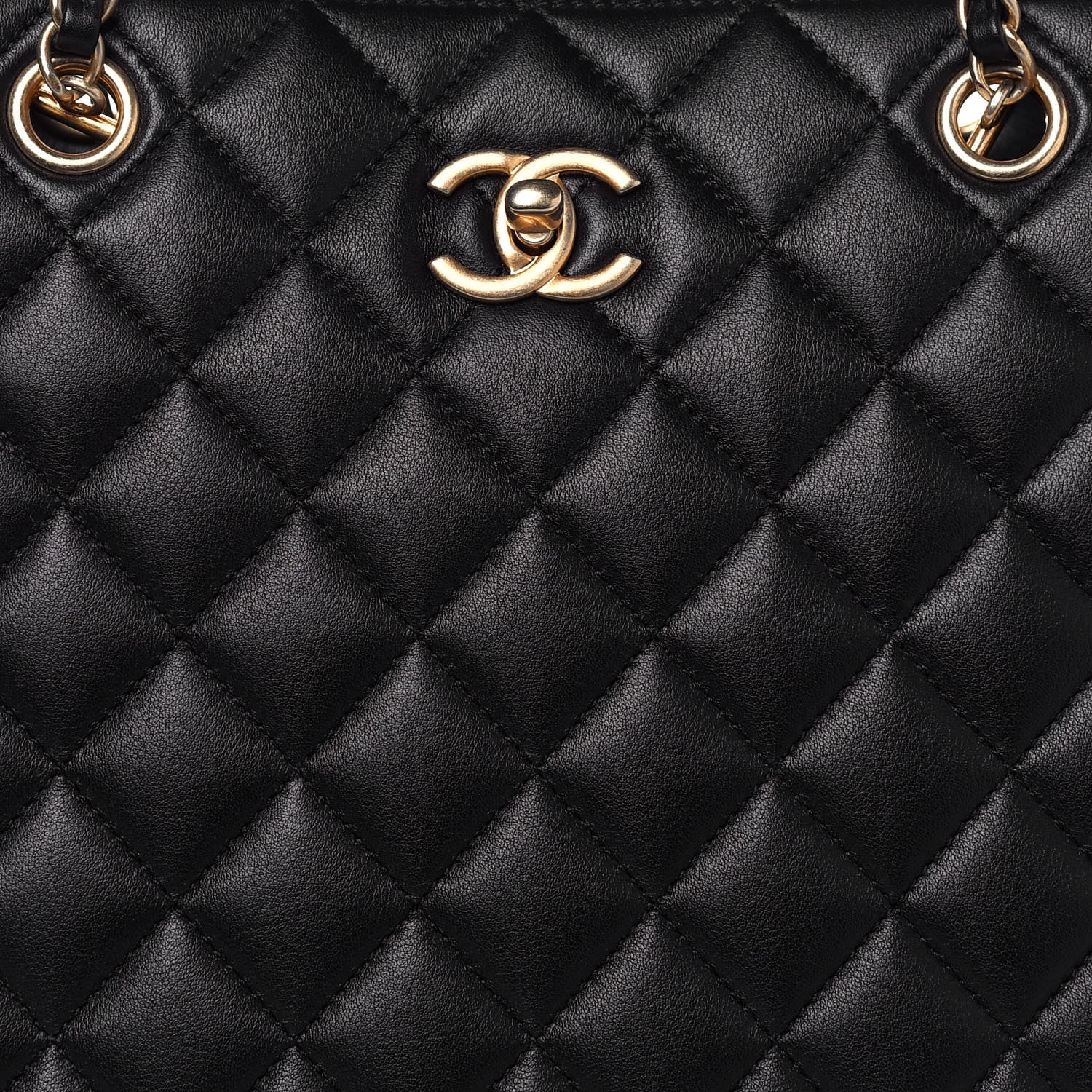 Chanel Calfskin Quilted Large Classic Shopping Tote Black 8 of 12