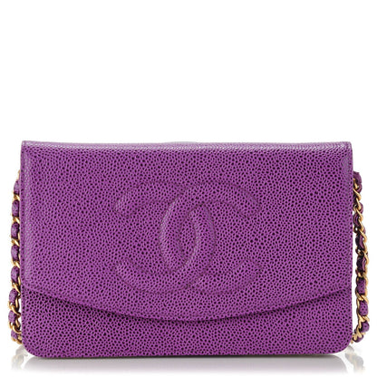 Chanel Caviar Timeless CC Wallet On Chain WOC Purple 1 of 8