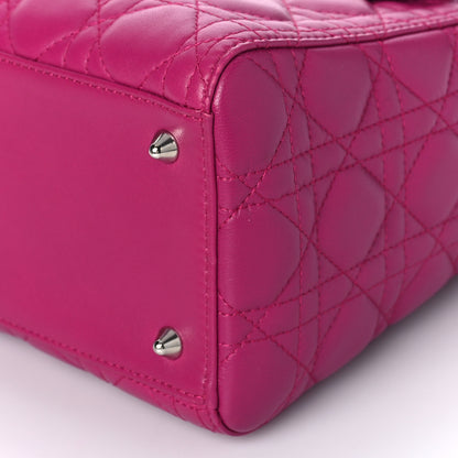 Christian Dior Lambskin Cannage Medium Lady Dior Fuchsia 10 of 15