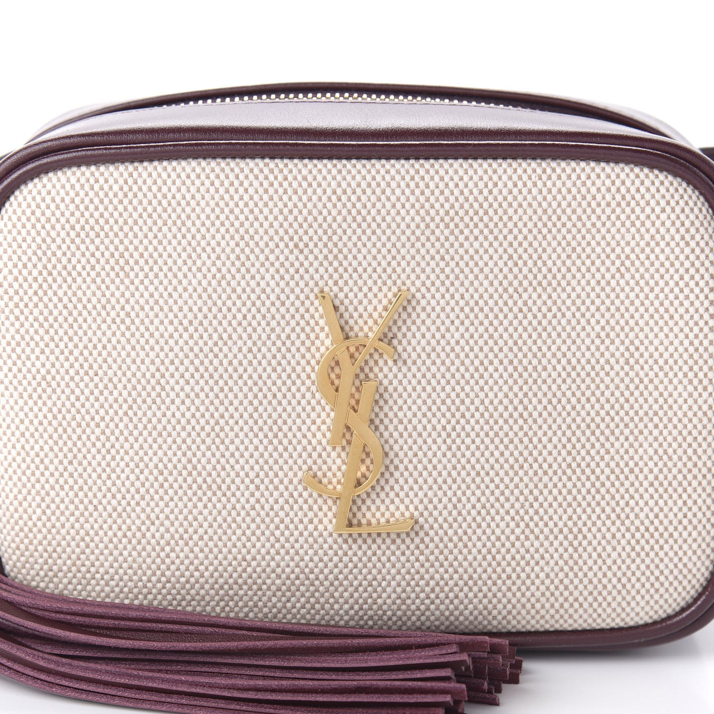 Calfskin Canvas Monogram Lou Belt Bag Natural Dark Legion Red