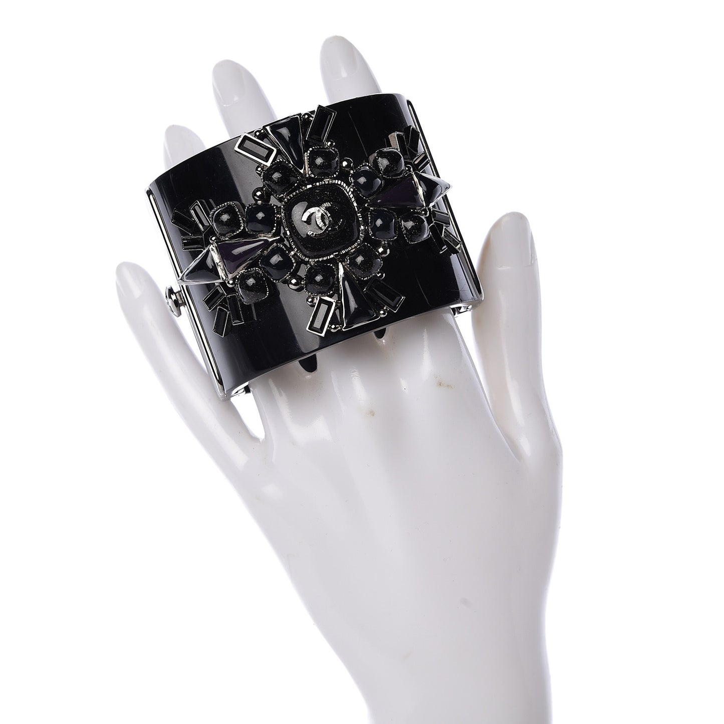 Resin Enamel CC Cabochon Cuff Black