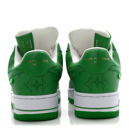 Louis Vuitton X NIKE AIR FORCE 1 Calfskin Monogram Mens Low Top Sneakers 7 Green 5 of 10