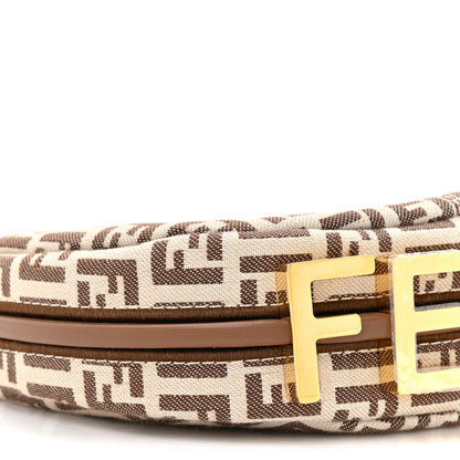 Fendi Fabric Jacquard FF 1974 Nano Fendigraphy Hobo Charm Beige 10 of 10