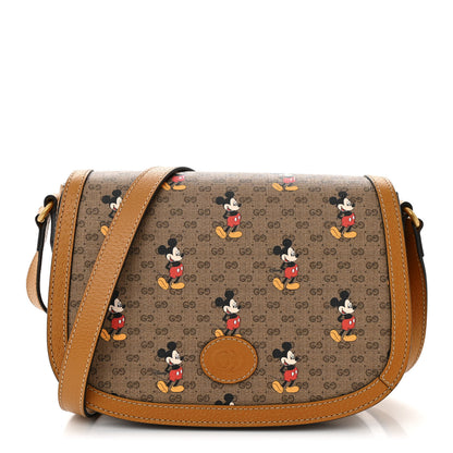 Gucci X DISNEY Mini Vintage GG Supreme Monogram Mickey Mouse Small Flap Messenger Bag Beige Vintage Sun Oil 1 of 11