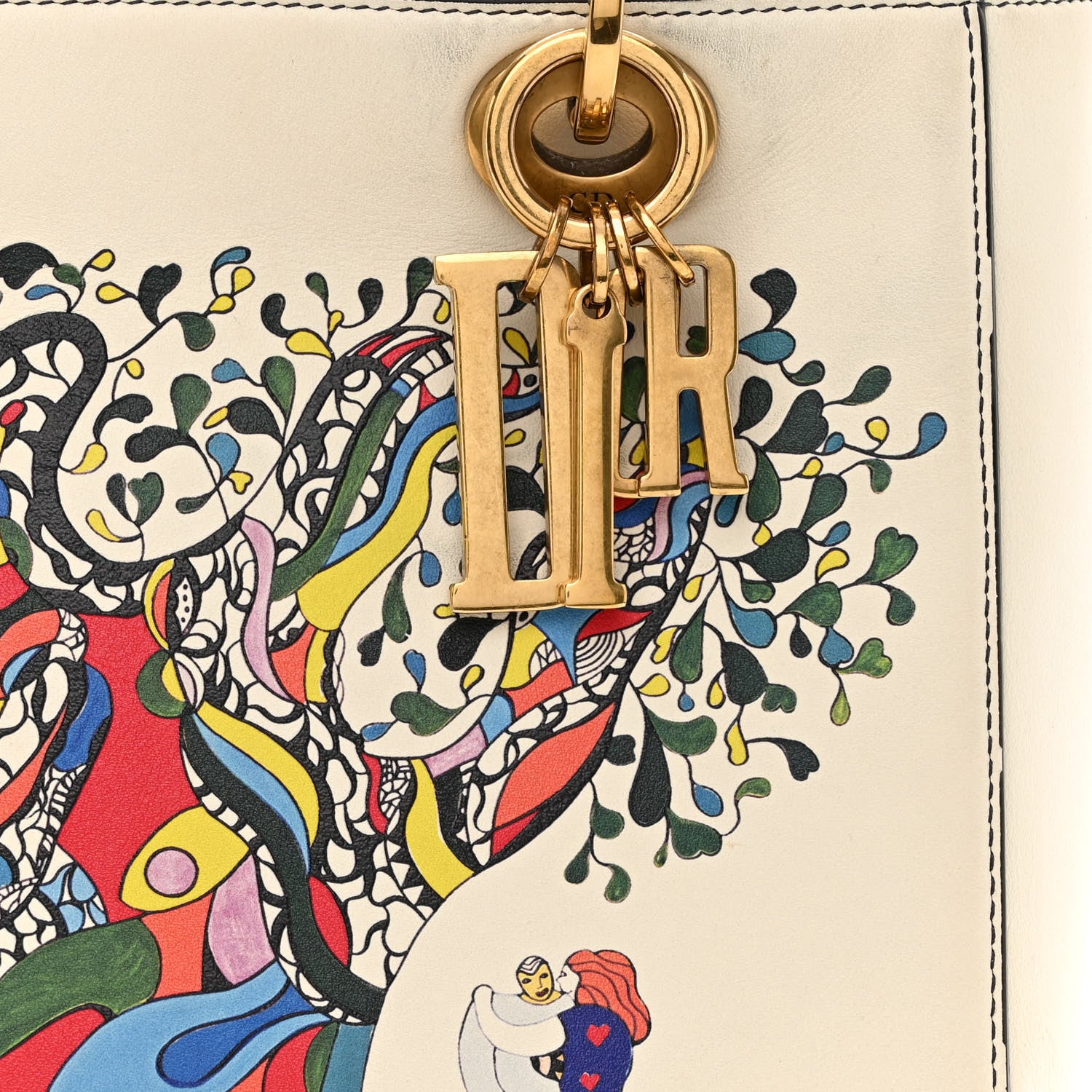 Christian Dior Calfskin Niki De Saint Phalle Medium Supple Lady Dior Off White 8 of 16