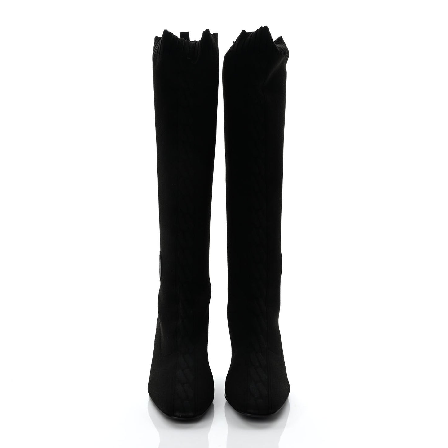 Knit Calfskin Fontaine 60 Boots 38 Black