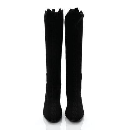 Hermes Knit Calfskin Fontaine 60 Boots 38 Black 2 of 8