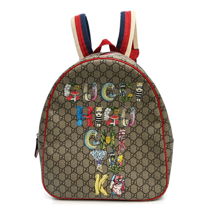 Gucci X YUKO HIGUCHI GG Supreme Monogram Logo Print Childrens Dome Backpack Pink 1 of 11