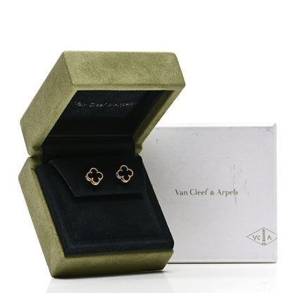 Van Cleef & Arpels 18K Yellow Gold Black Onyx Sweet Alhambra Earrings 5 of 5