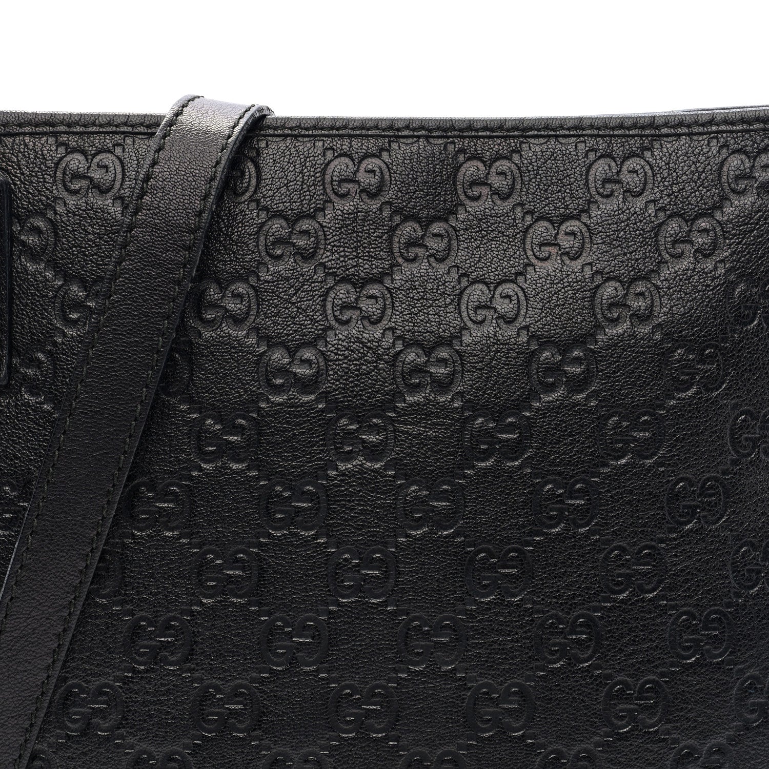 Gucci Guccissima Flat Messenger Bag Black 8 of 10