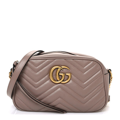 Gucci Calfskin Matelasse Small GG Marmont Chain Shoulder Bag Porcelain Rose 1 of 10