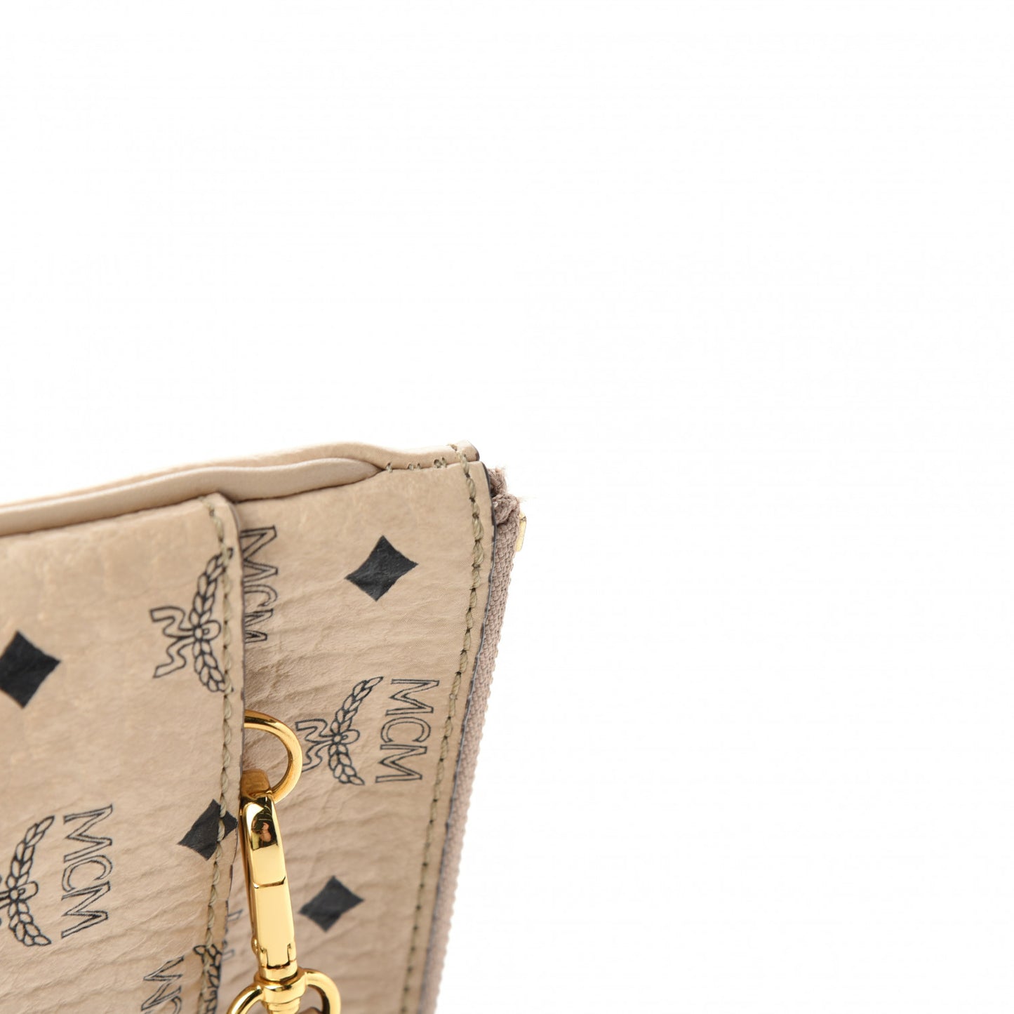 Visetos Medium Crossbody Pouch Beige